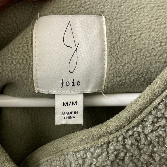 Joie Sherpa fleece jacket sage green size medium - Picture 2 of 6